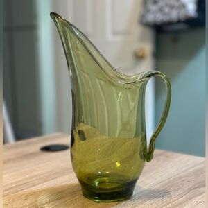 Viking Green Swung Pitcher 10” MCM Vintage